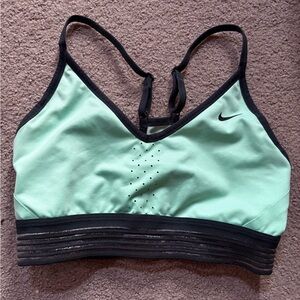 Nike Mint Green and Black Indy Sports Bra size medium